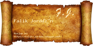 Falik Jordán névjegykártya